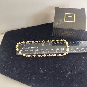 Vintage Avon Faux Pearl & Chain Ankle Bracelet